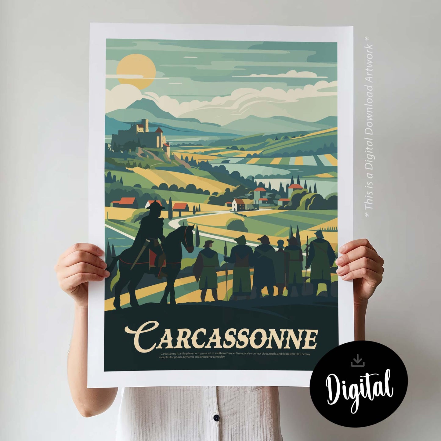 Carcassonne - Inspired Digital Art Download
