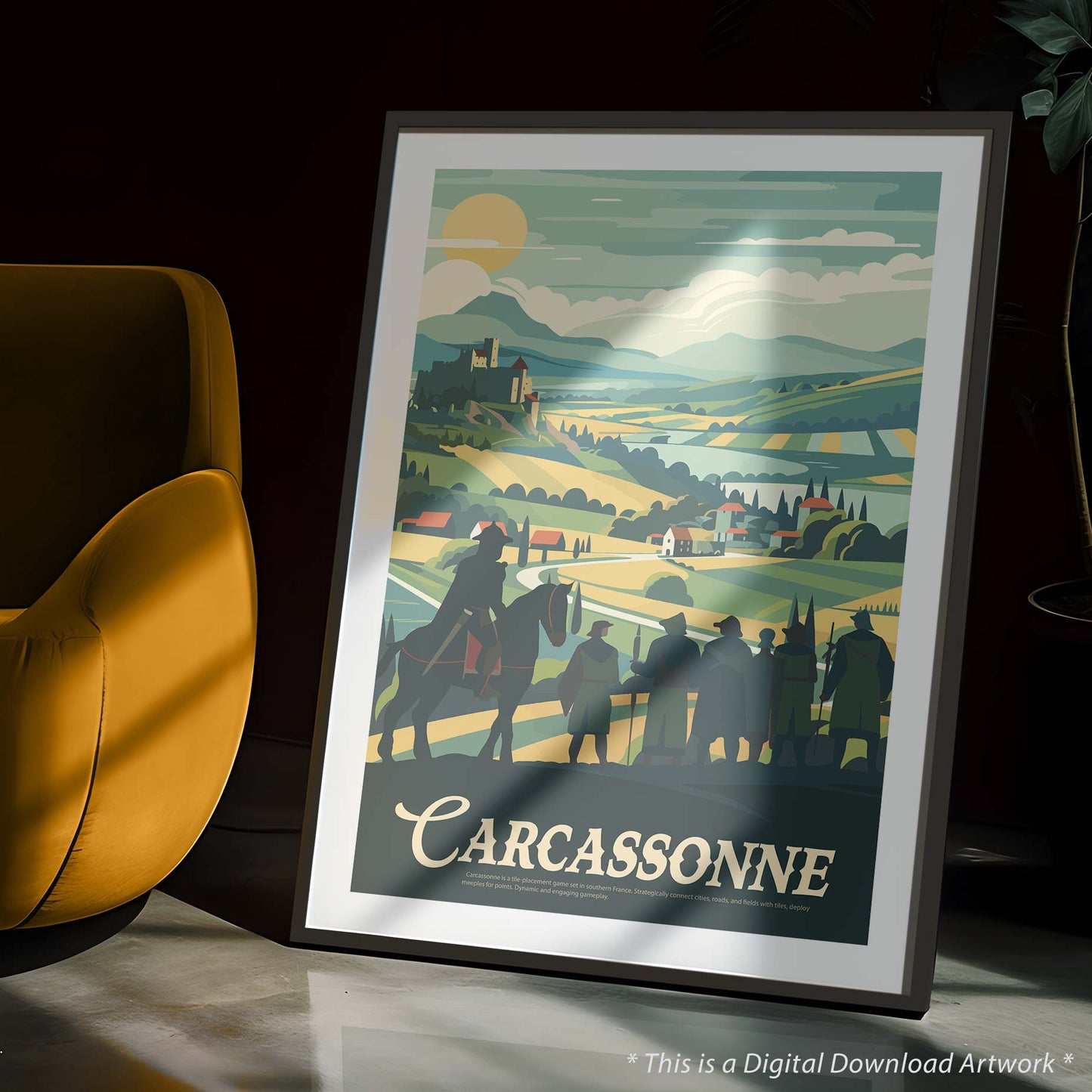 Carcassonne - Inspired Digital Art Download