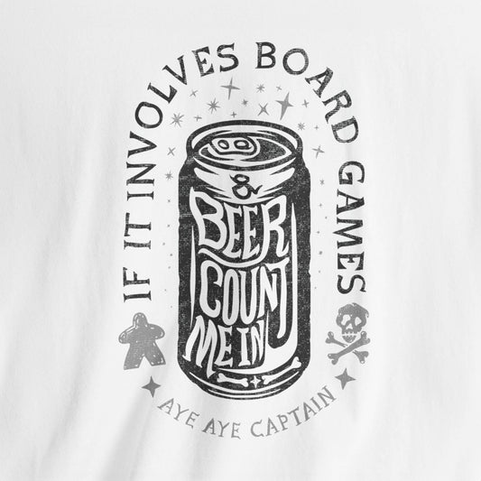 If It Involves Board Games and Beer Count Me In - Captain Unisex Tee
