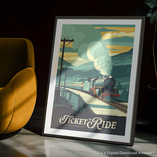 Ticket to Ride - Unofficial Inspired Digital Art Download