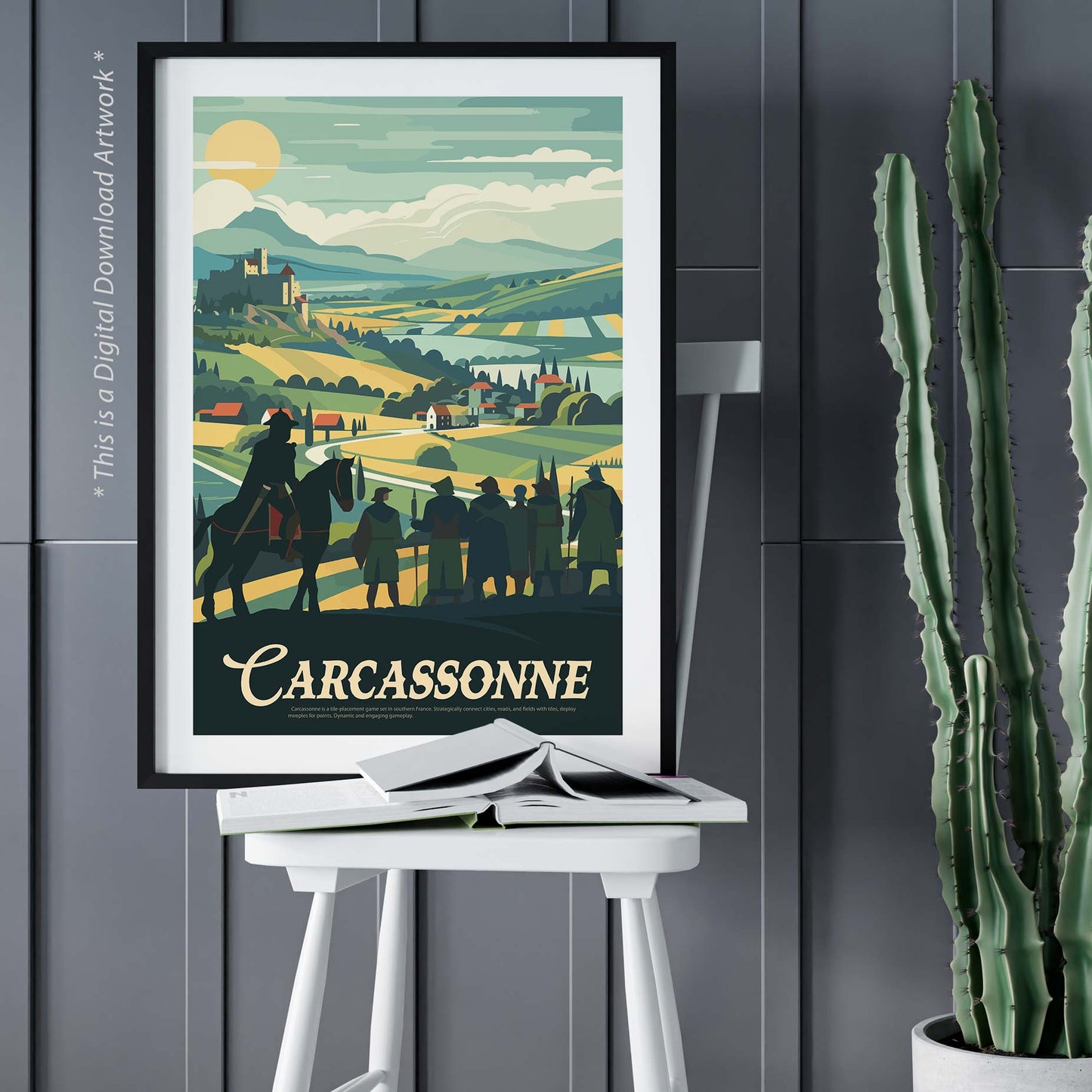 Carcassonne - Inspired Digital Art Download