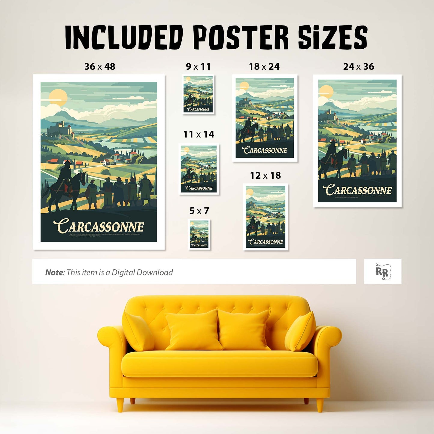 Carcassonne - Unofficial Inspired Digital Art Download