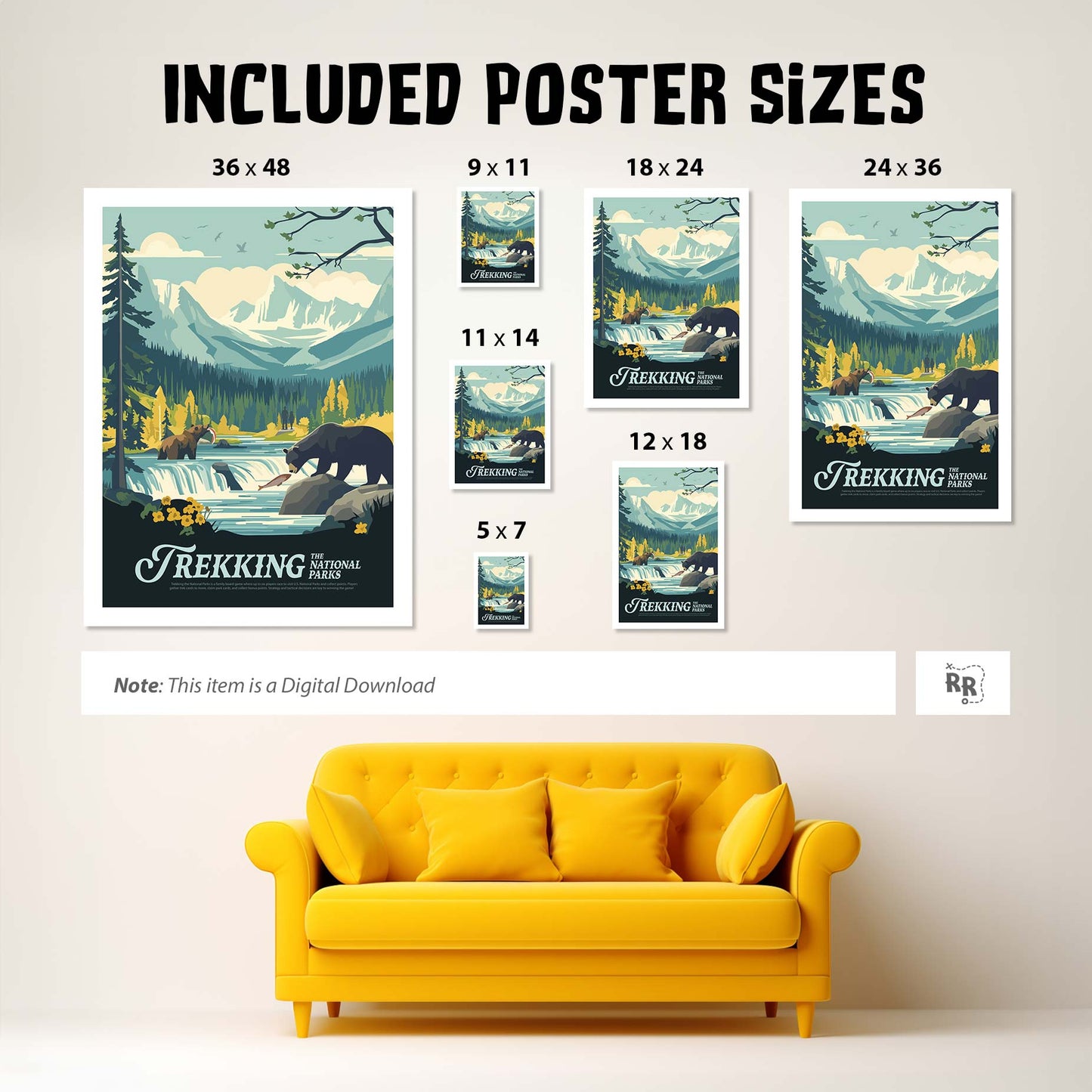 Trekking The National Parks - Unofficial Inspired Digital Art Download