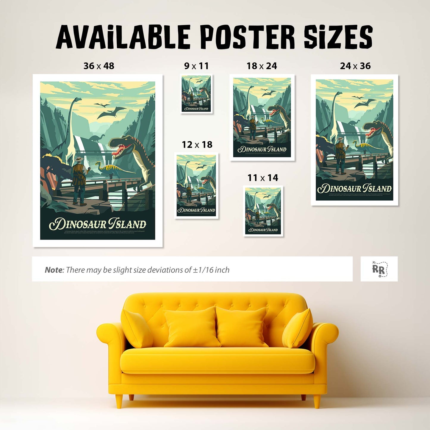 Dinosaur Island - Unofficial Inspired Matte Poster