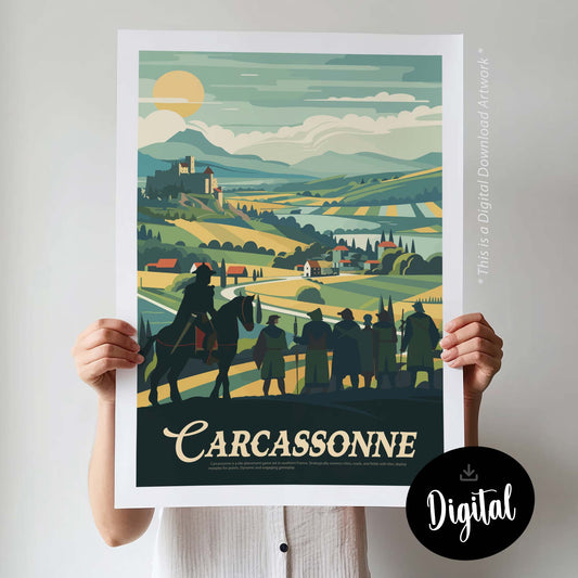 Carcassonne - Inspired Digital Art Download