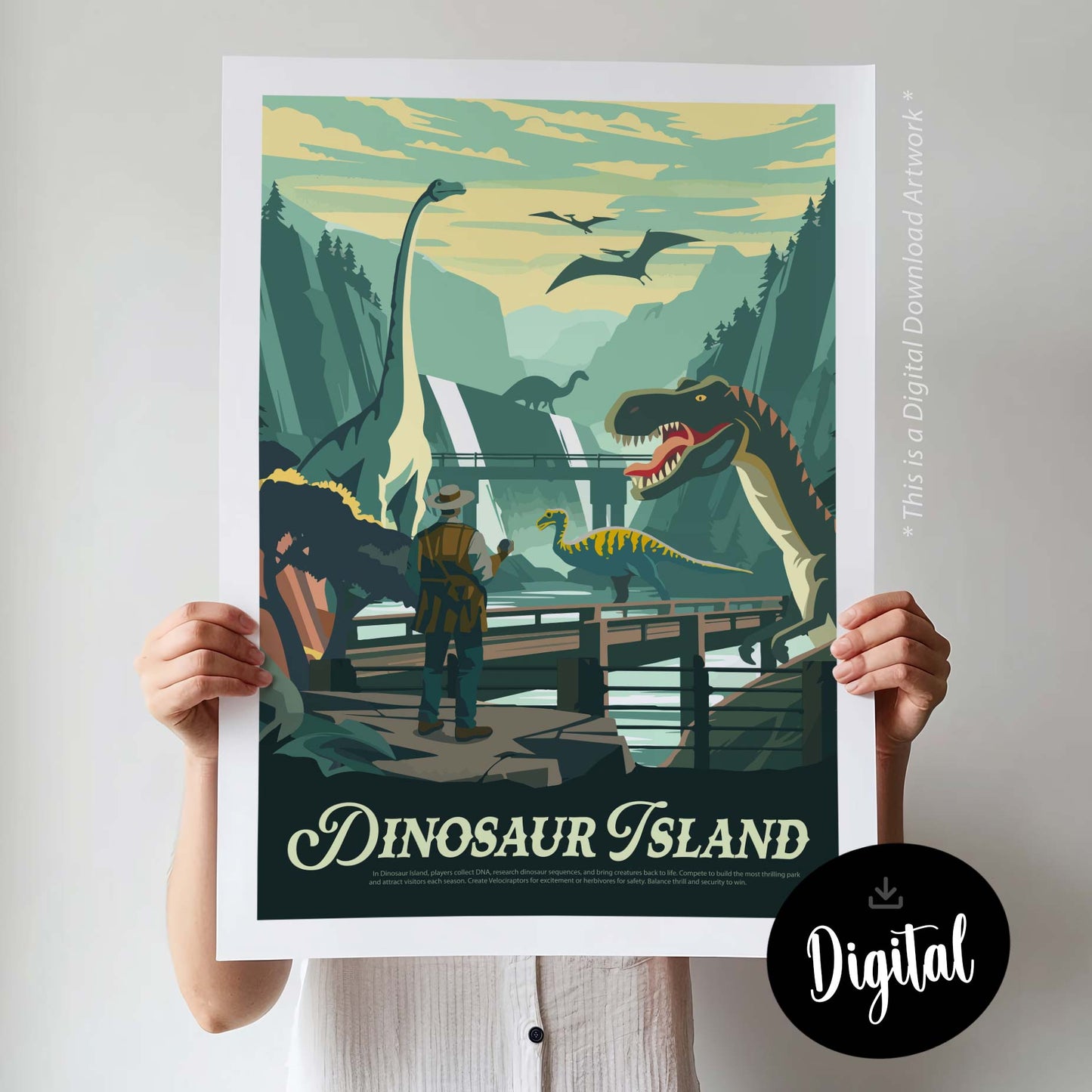 Dinosaur Island - Inspired Digital Art Download