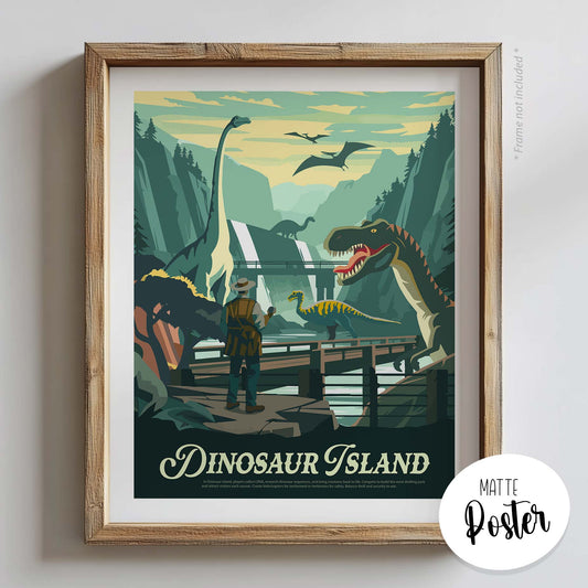 Dinosaur Island - Unofficial Inspired Matte Poster