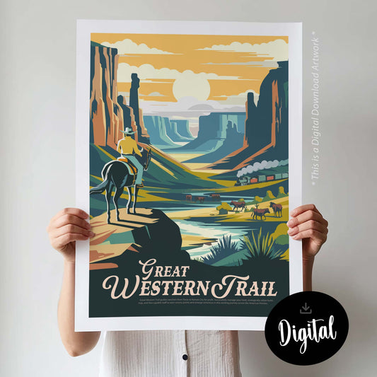 Great Western Trail - Inspired Digital Art Download