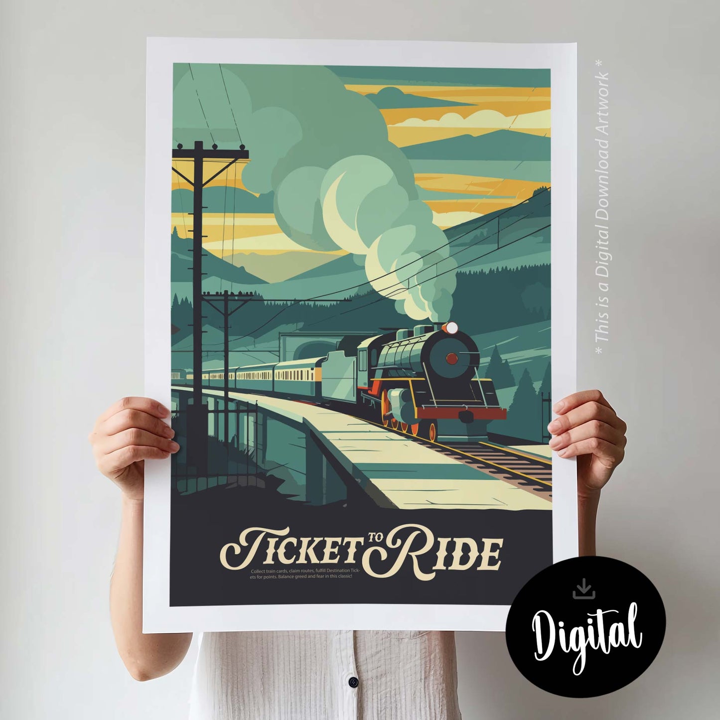 Ticket to Ride - Inspired Digital Art Download