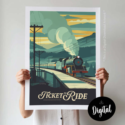 Ticket to Ride - Inspired Digital Art Download
