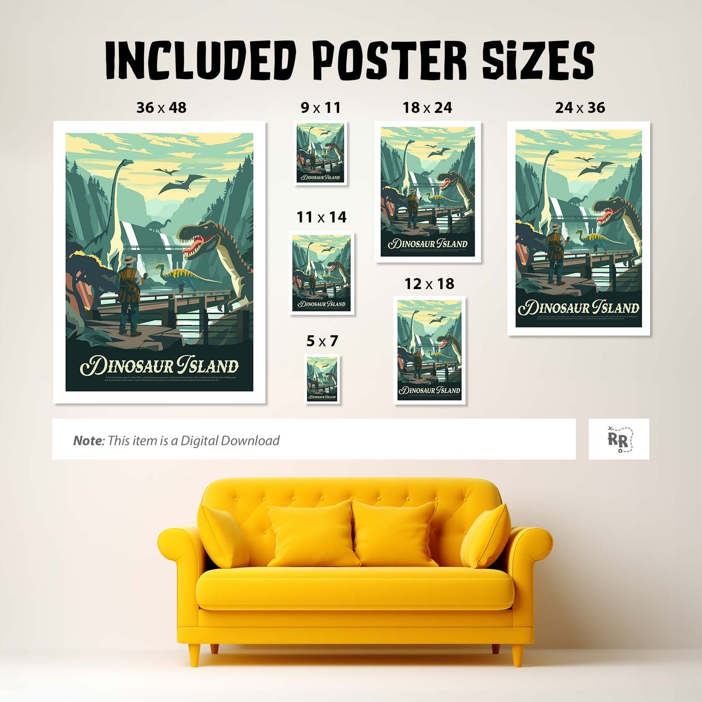 Dinosaur Island - Inspired Digital Art Download