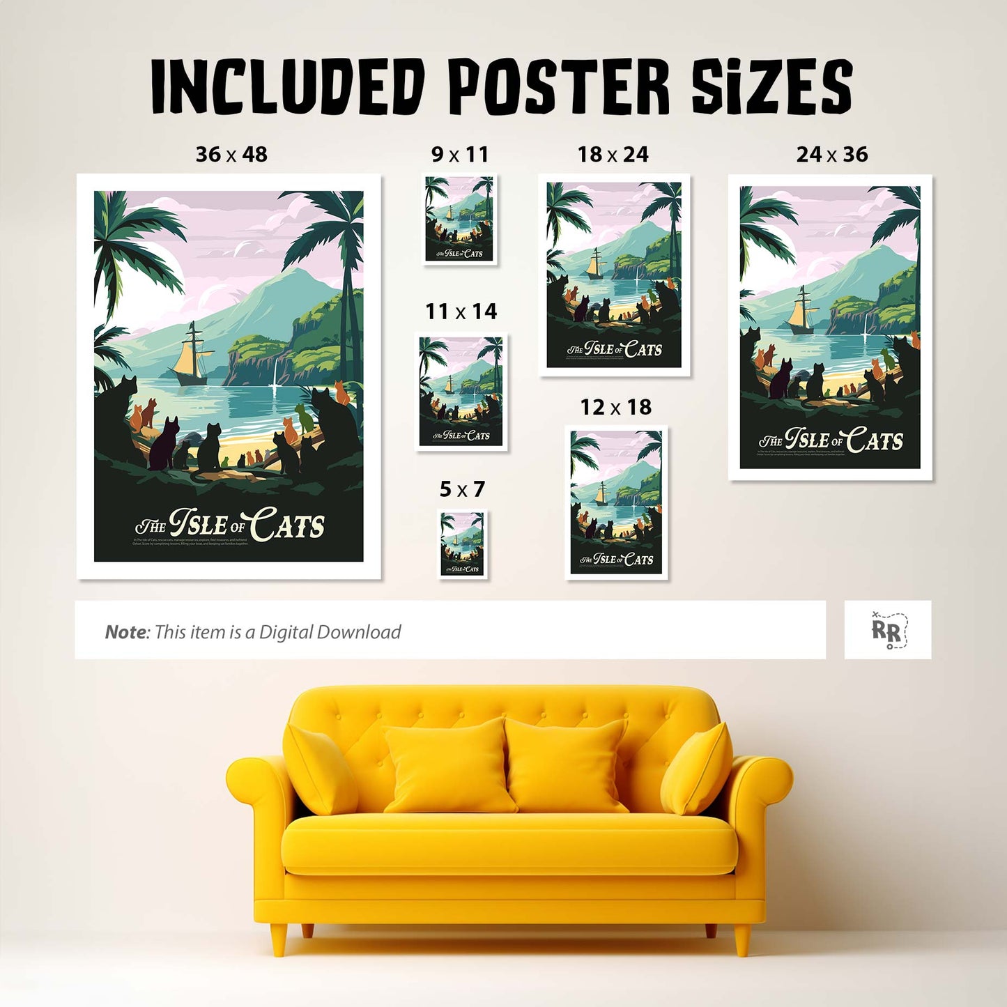 The Isle of Cats - Inspired Digital Art Download