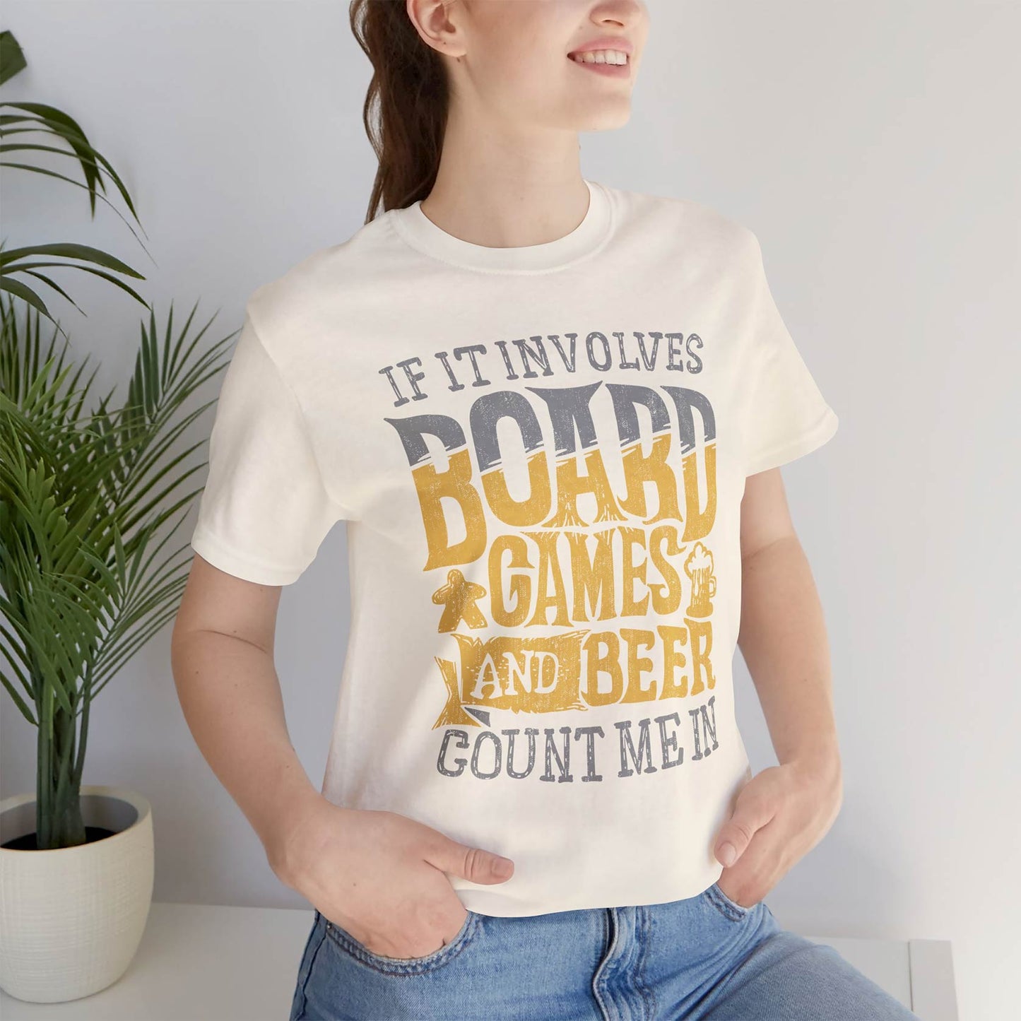 If It Involves Board Games and Beer Count Me In Unisex Tee